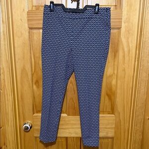 Talbots Chatham Ankle Pant, Navy & White Patterned, Size 10.